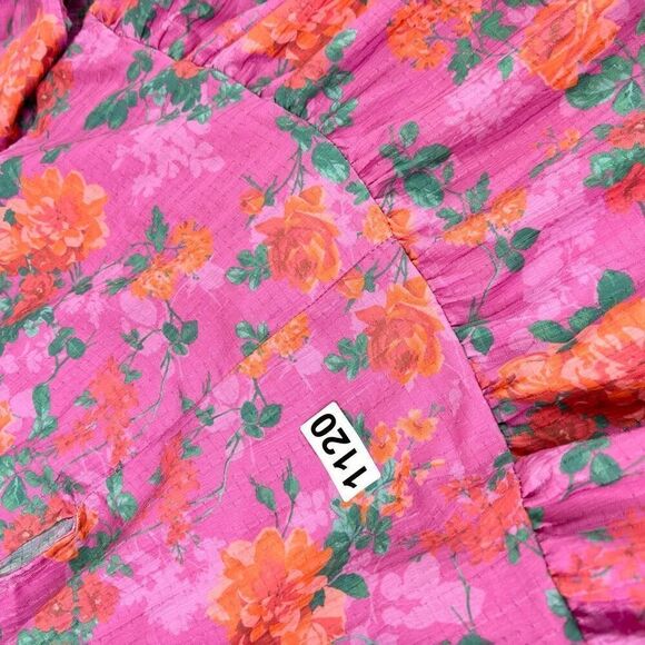 Fantastic Fawn Dress Womens Medium Pink Floral Puff Sleeve Mini NWT Cottagecore - Picture 12 of 12